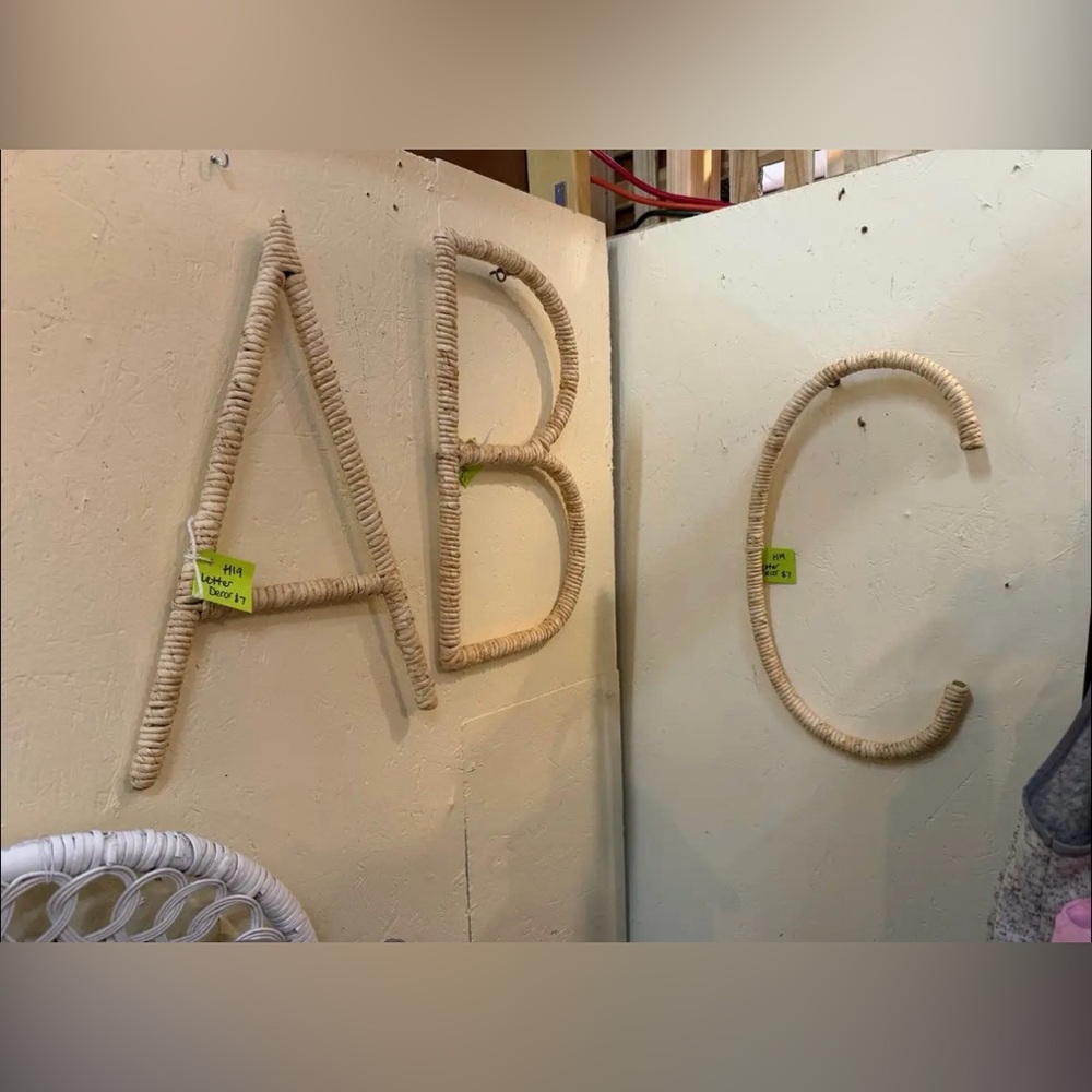 Rattan Wall Letters A B C